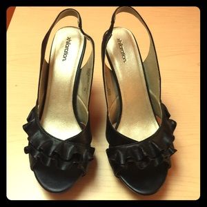 Xhilaration peep-toe ankle strap platform shoes